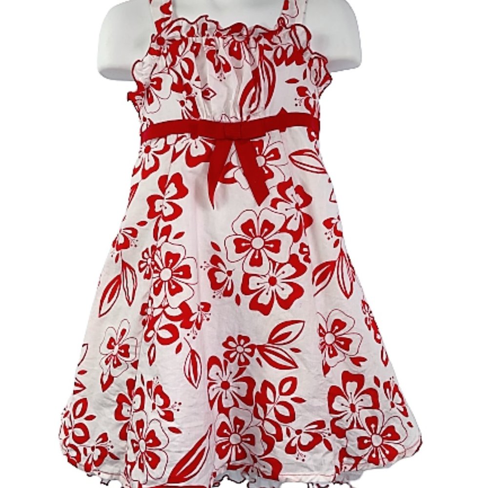 Girl Sz 4 CHLOE'S CLOSET Red White HAWAIIAN Dress!